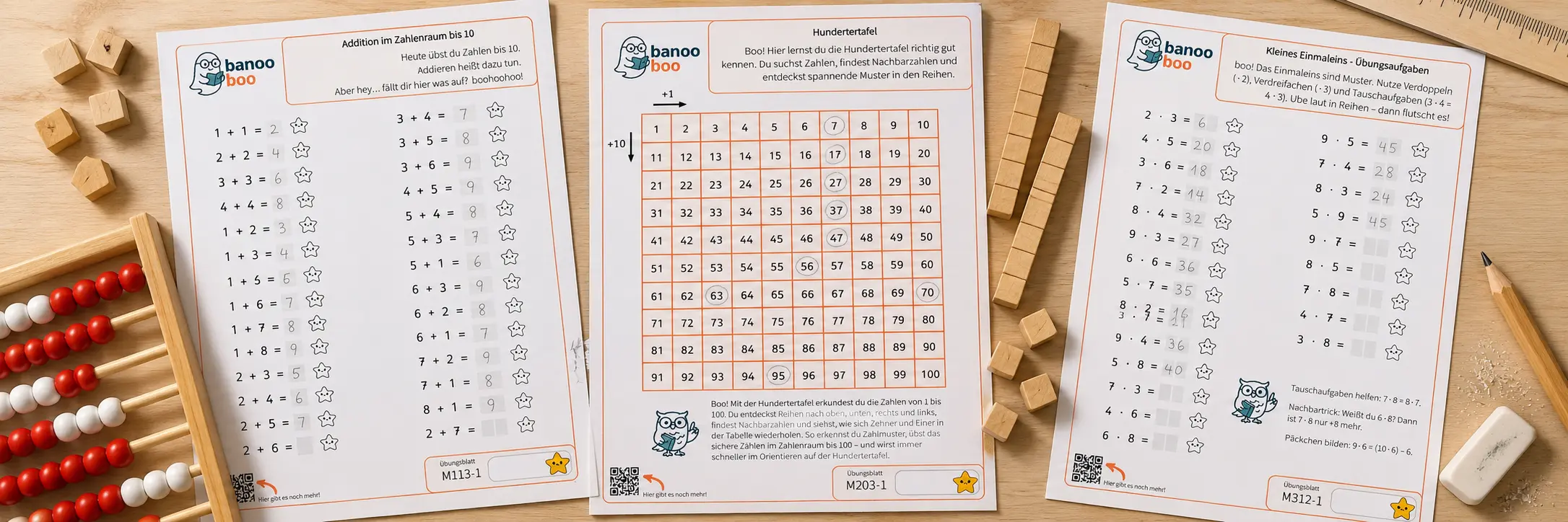 Mathe-Arbeitsblätter