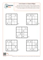 Fuchs-Sudoku Set 2 – 4×4 etwas kniffliger – Vorschau