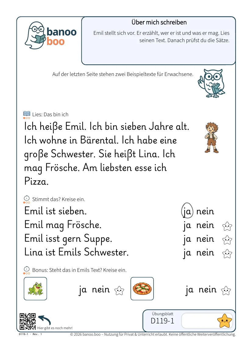 Über mich schreiben – Vorschau