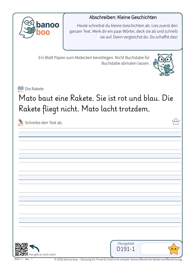 Abschreiben: Kleine Geschichten