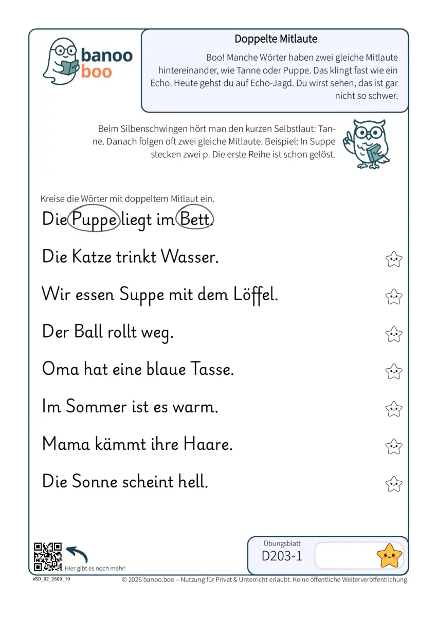 Doppelte Mitlaute – Vorschau
