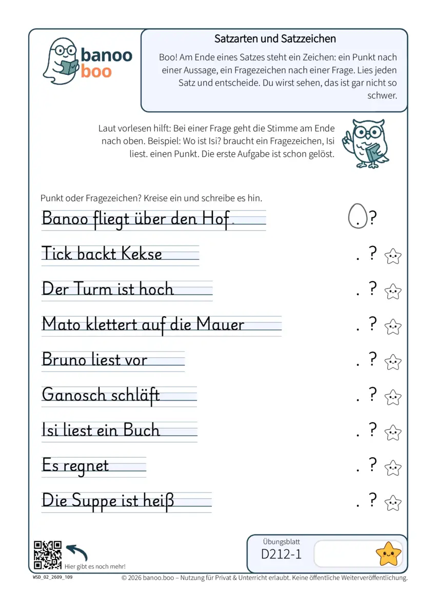 Vorschau: Satzarten und Satzzeichen