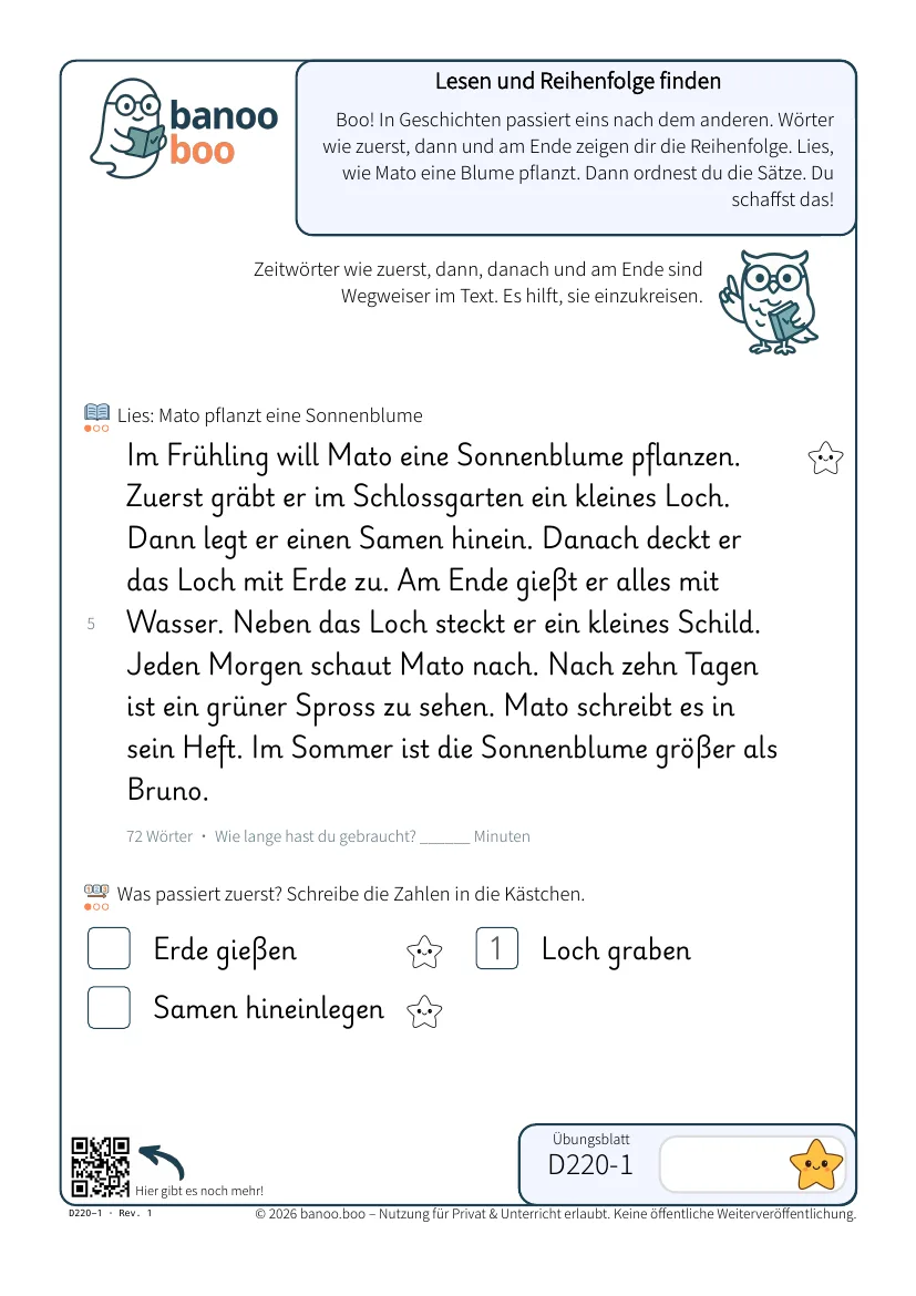 Lesen und Reihenfolge finden – Vorschau