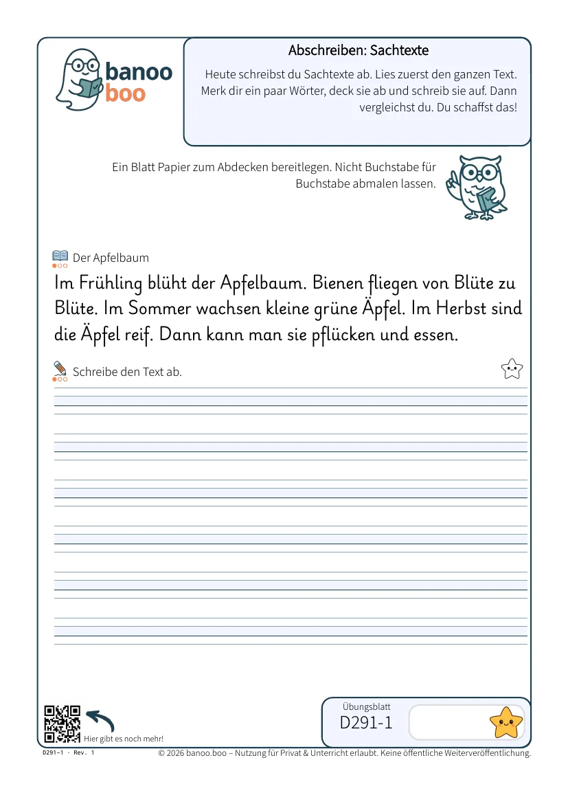 Abschreiben: Sachtexte – Vorschau