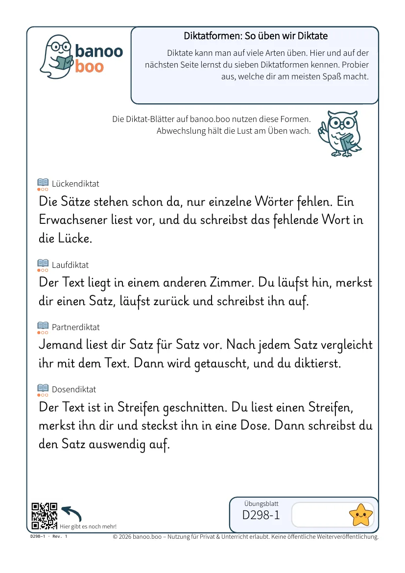 Vorschau: Diktatformen: So üben wir Diktate