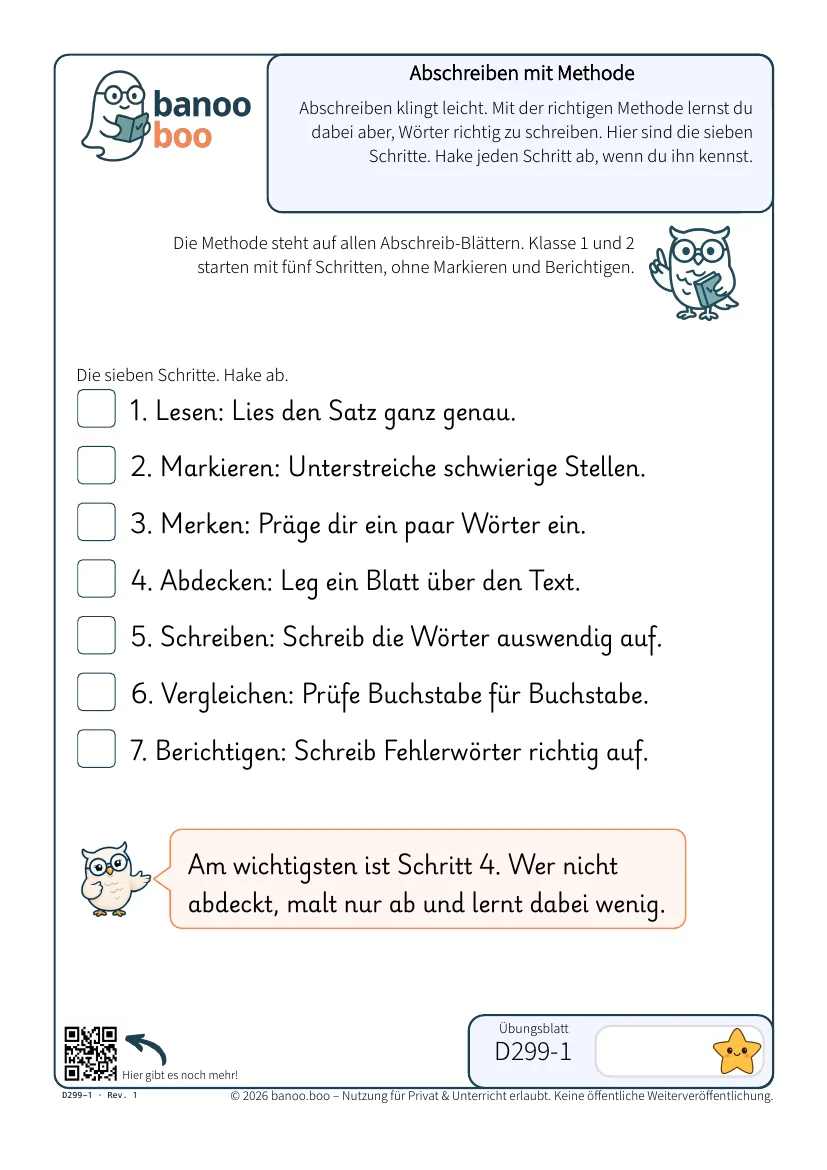 Vorschau: Abschreiben mit Methode