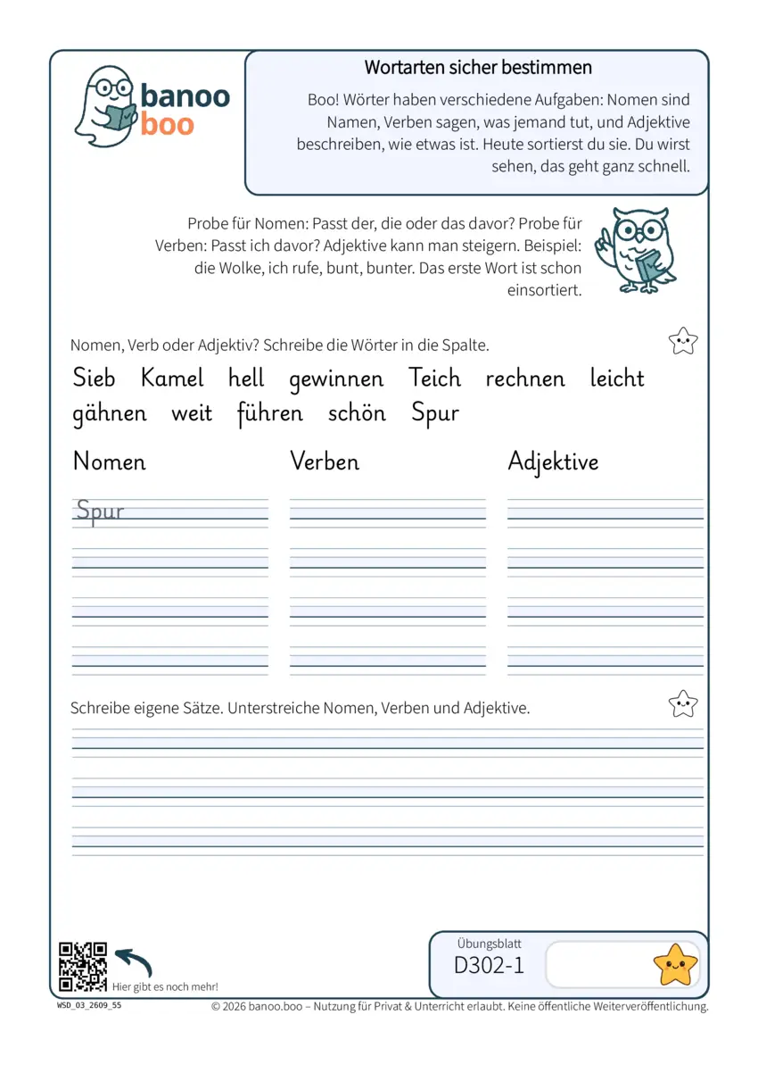 Wortarten sicher bestimmen – Vorschau