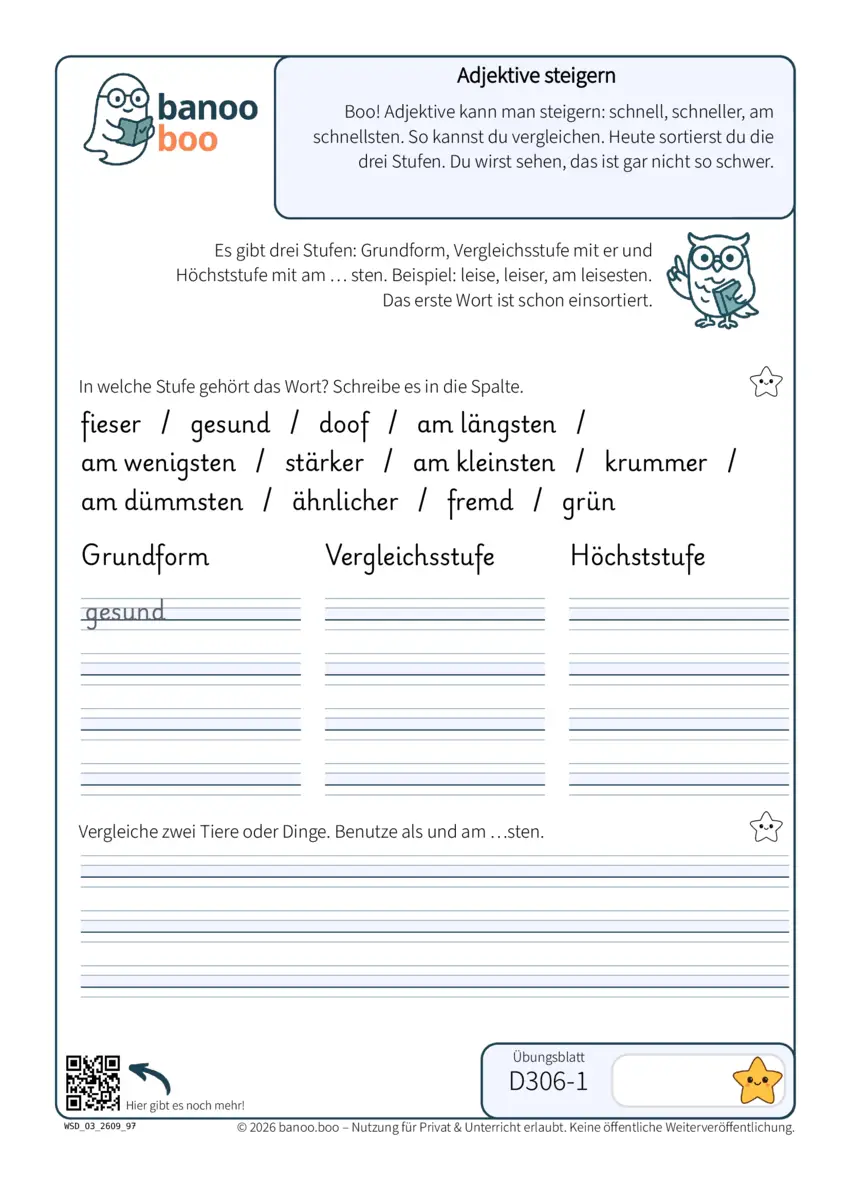 Adjektive steigern – Vorschau