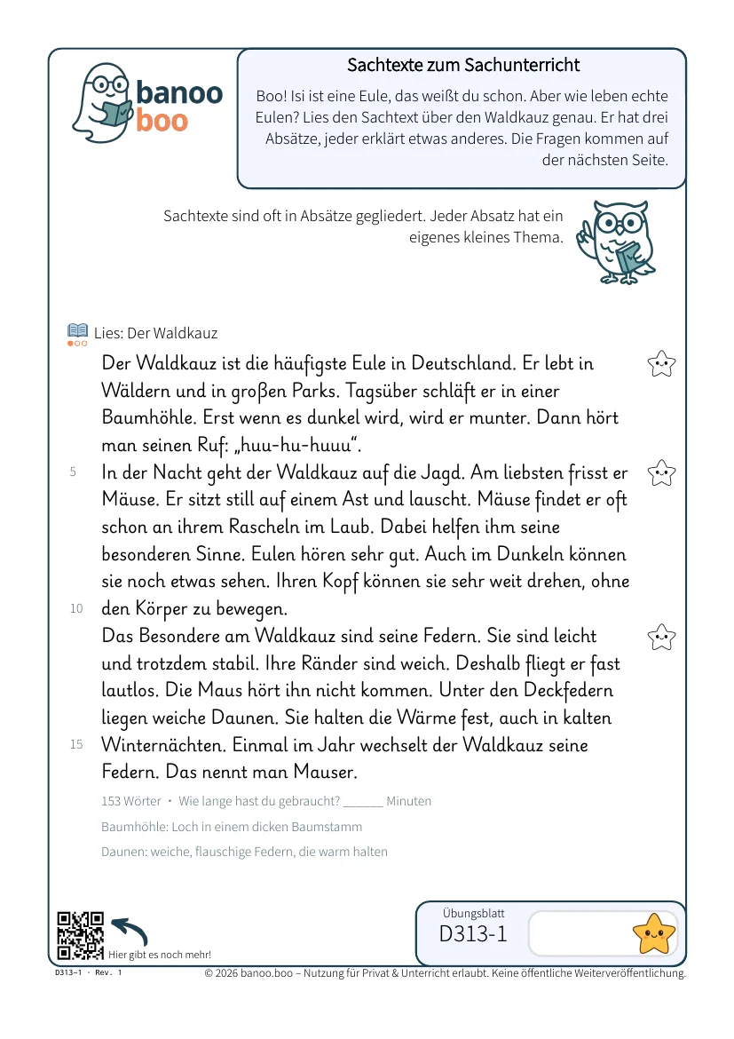 Sachtexte zum Sachunterricht – Vorschau