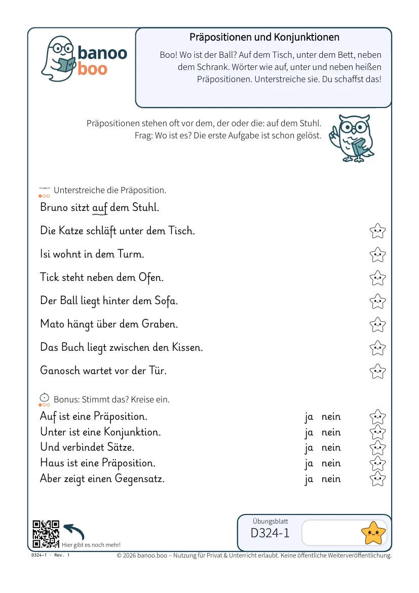 Vorschau: Präpositionen und Konjunktionen