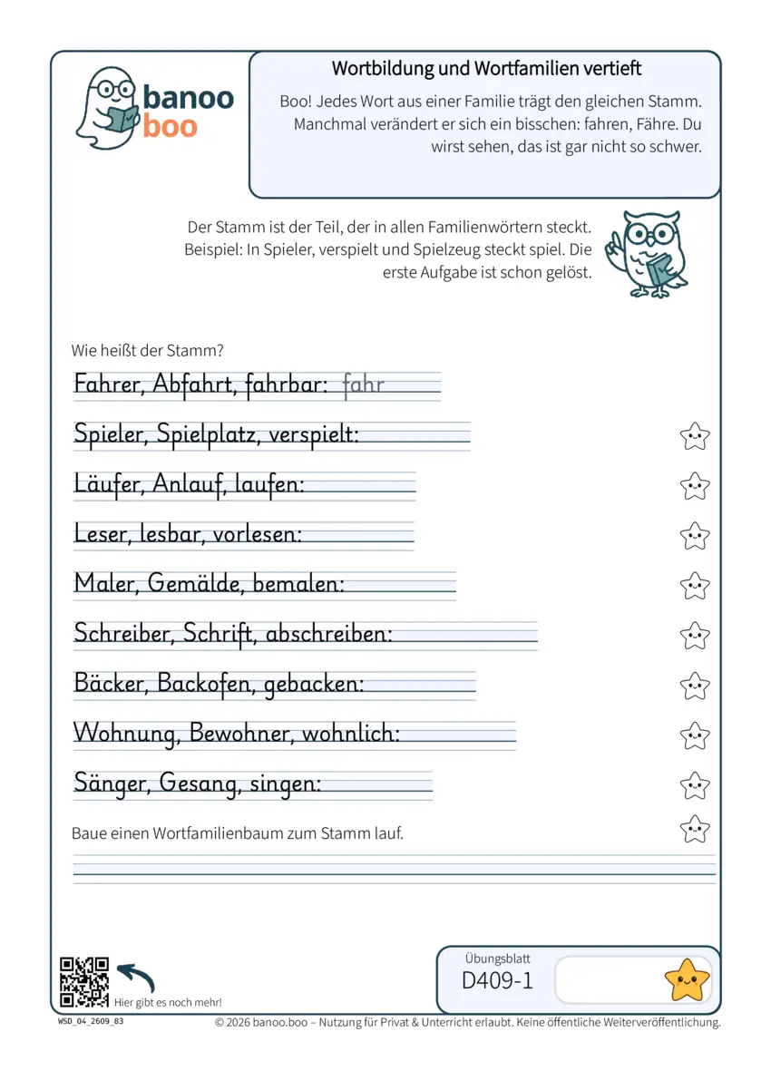 Wortbildung und Wortfamilien vertieft – Vorschau
