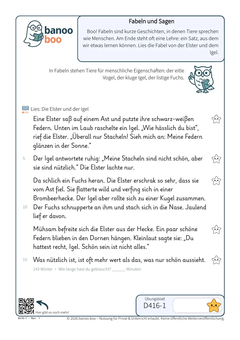 Fabeln und Sagen – Vorschau