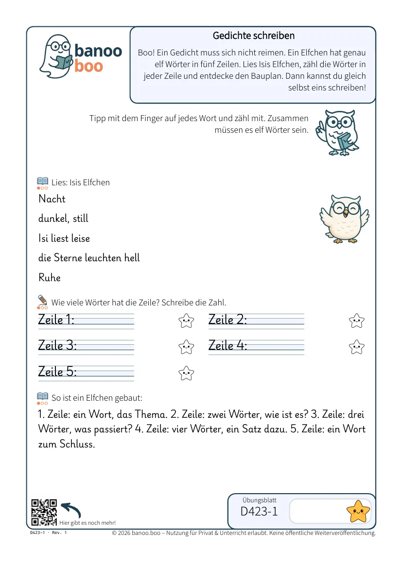 Vorschau: Gedichte schreiben: Elfchen, Haiku, Akrostichon