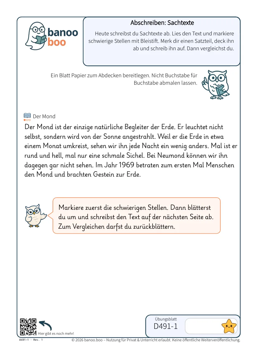 Abschreiben: Sachtexte