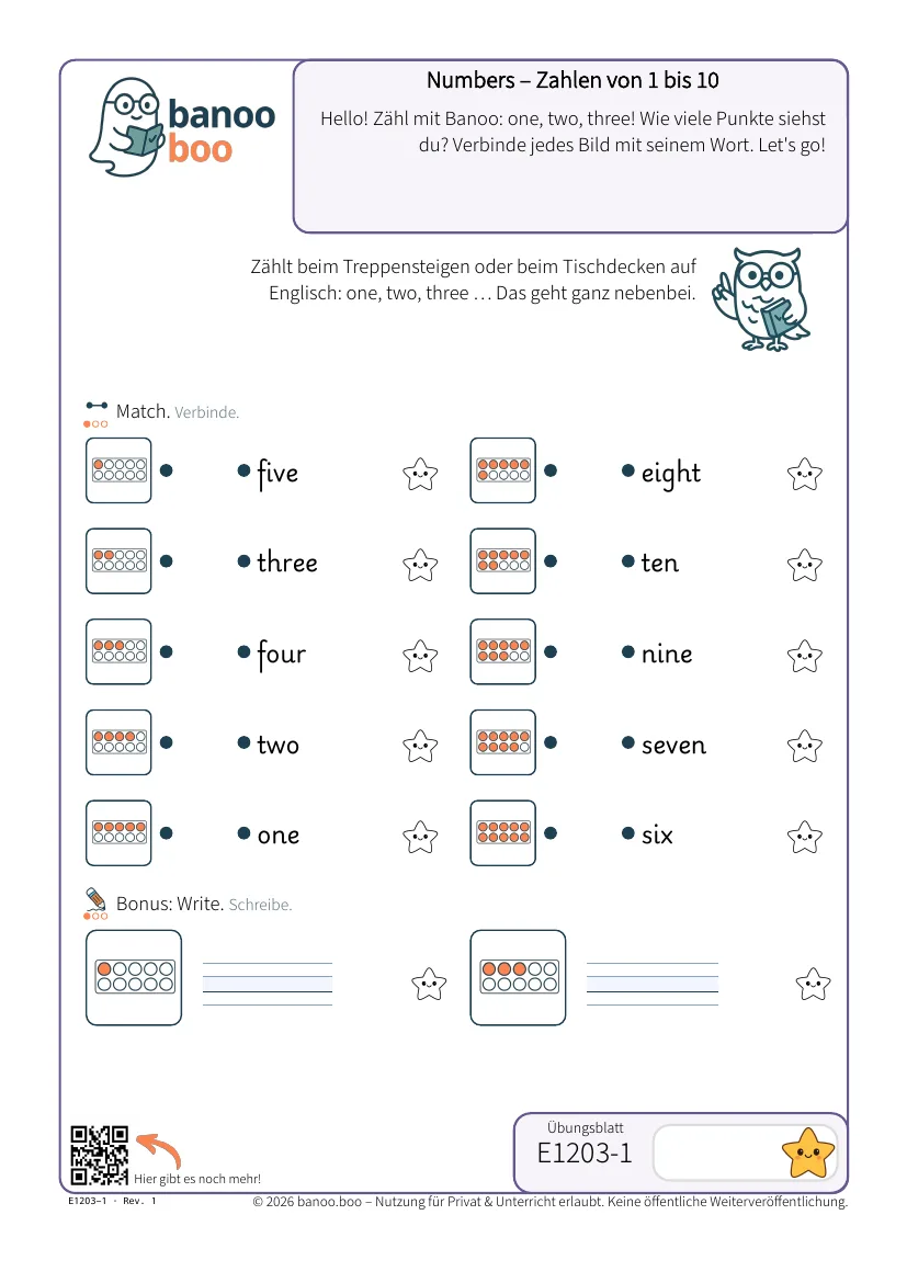 Numbers – Zahlen von 1 bis 10 – Vorschau