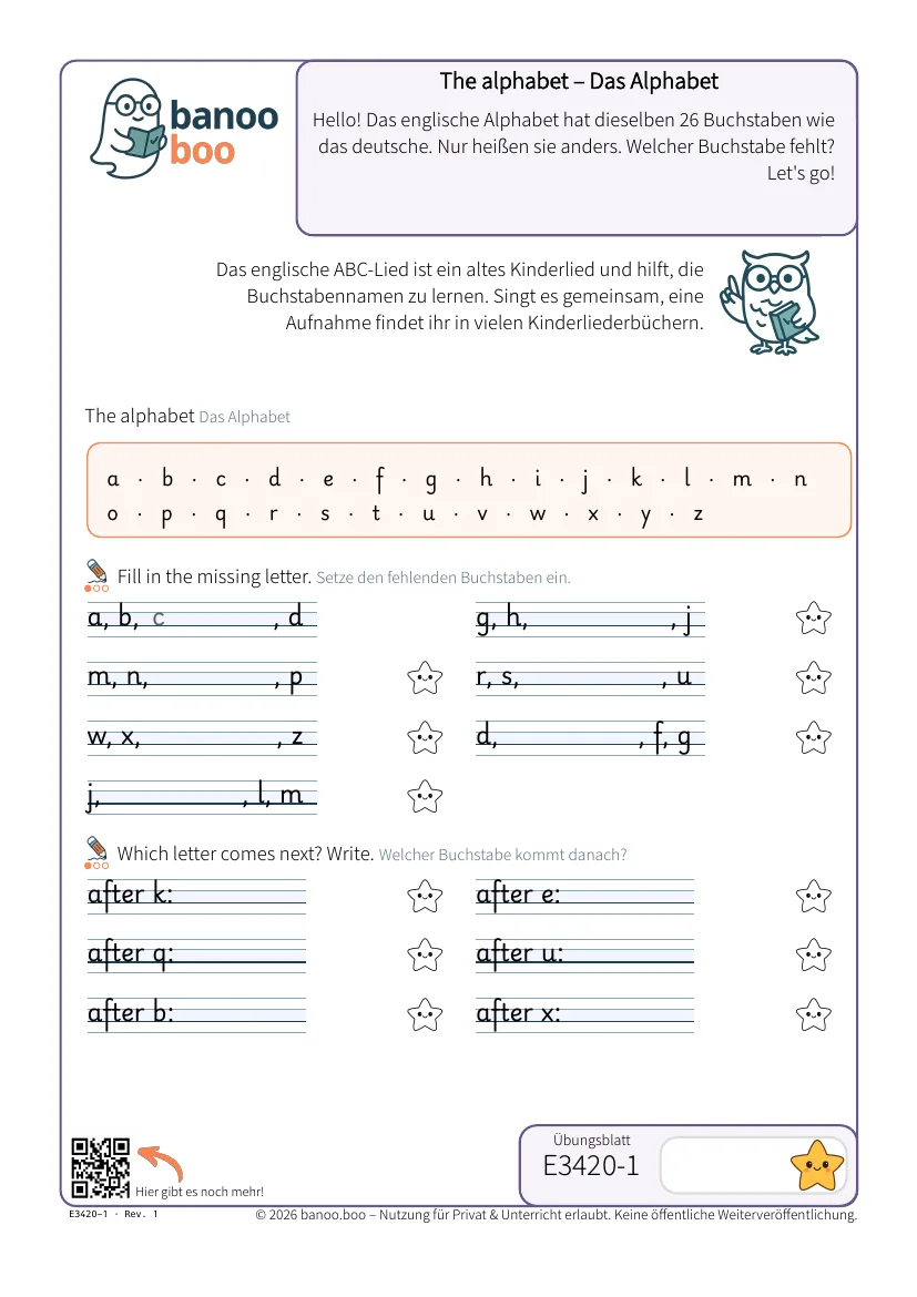Vorschau: The alphabet – Das Alphabet