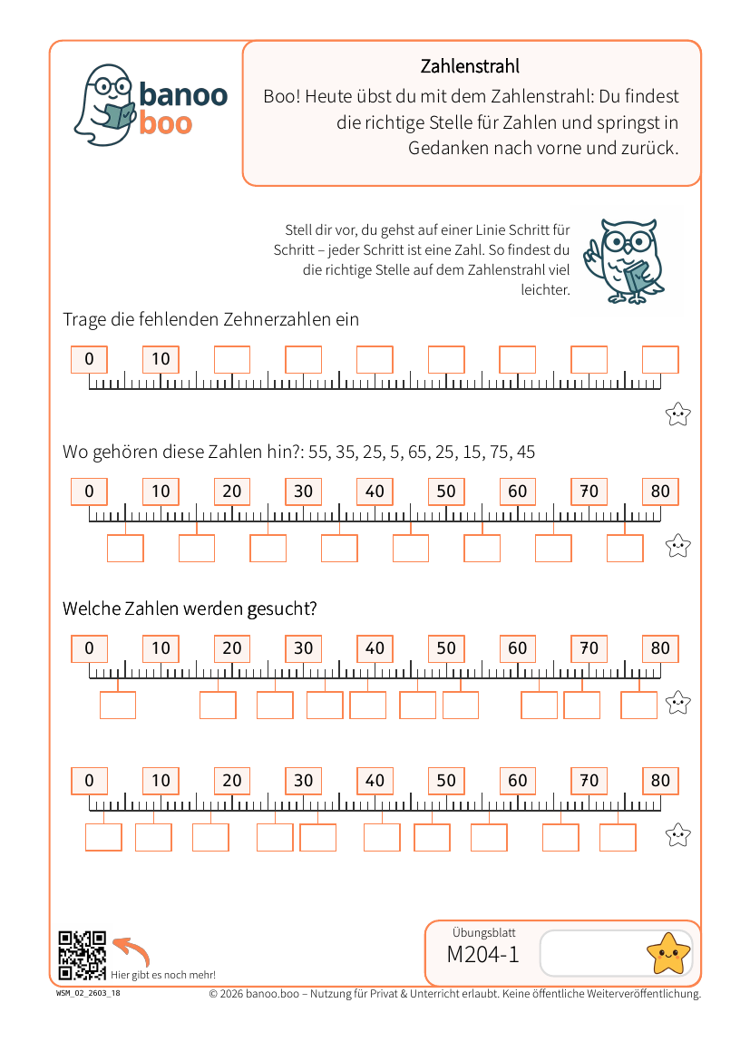 Zahlenstrahl – Vorschau