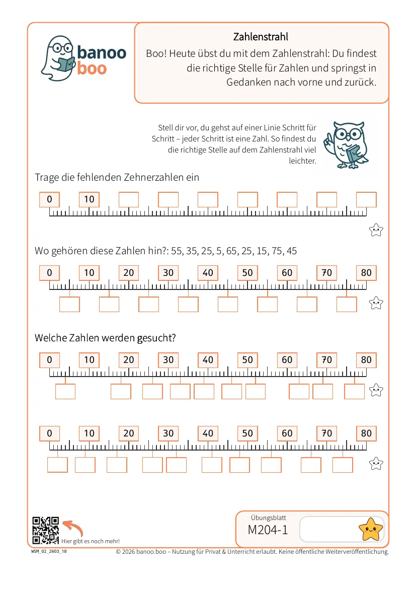 Zahlenstrahl – Vorschau