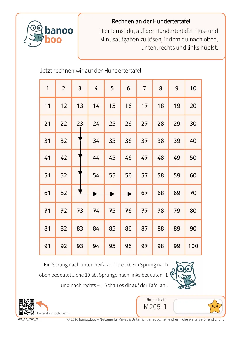 Rechnen an der Hundertertafel – Vorschau