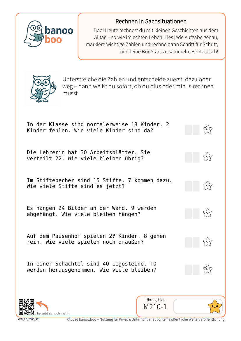 Vorschau: Rechnen in Sachsituationen