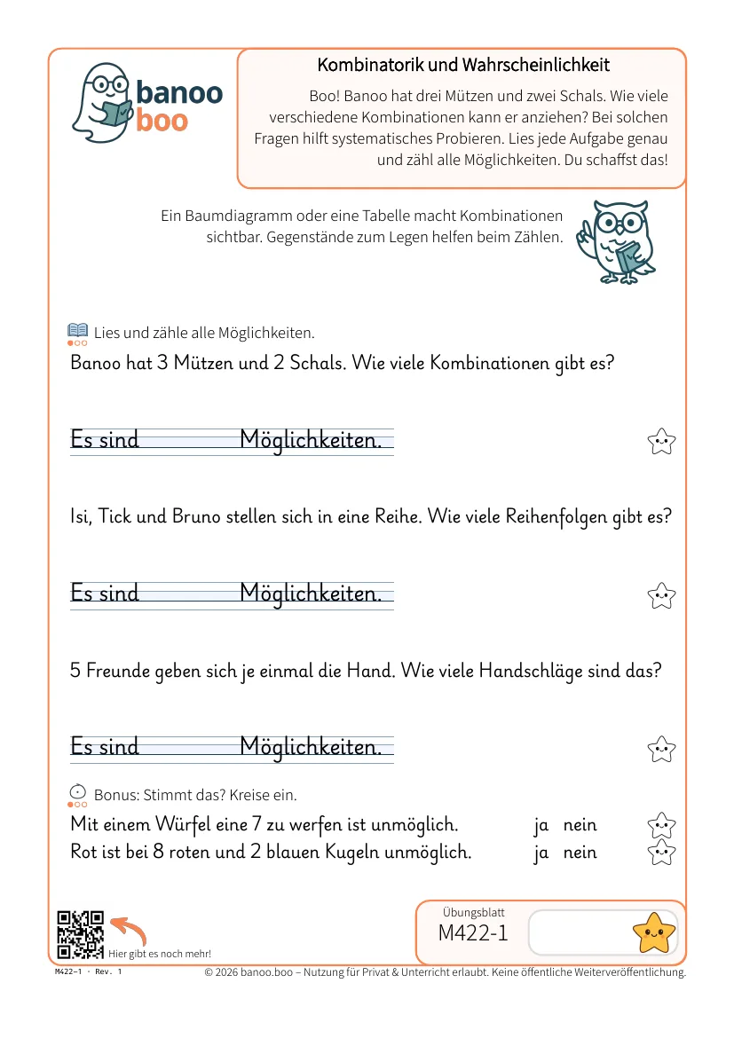 Vorschau: Kombinatorik und Wahrscheinlichkeit