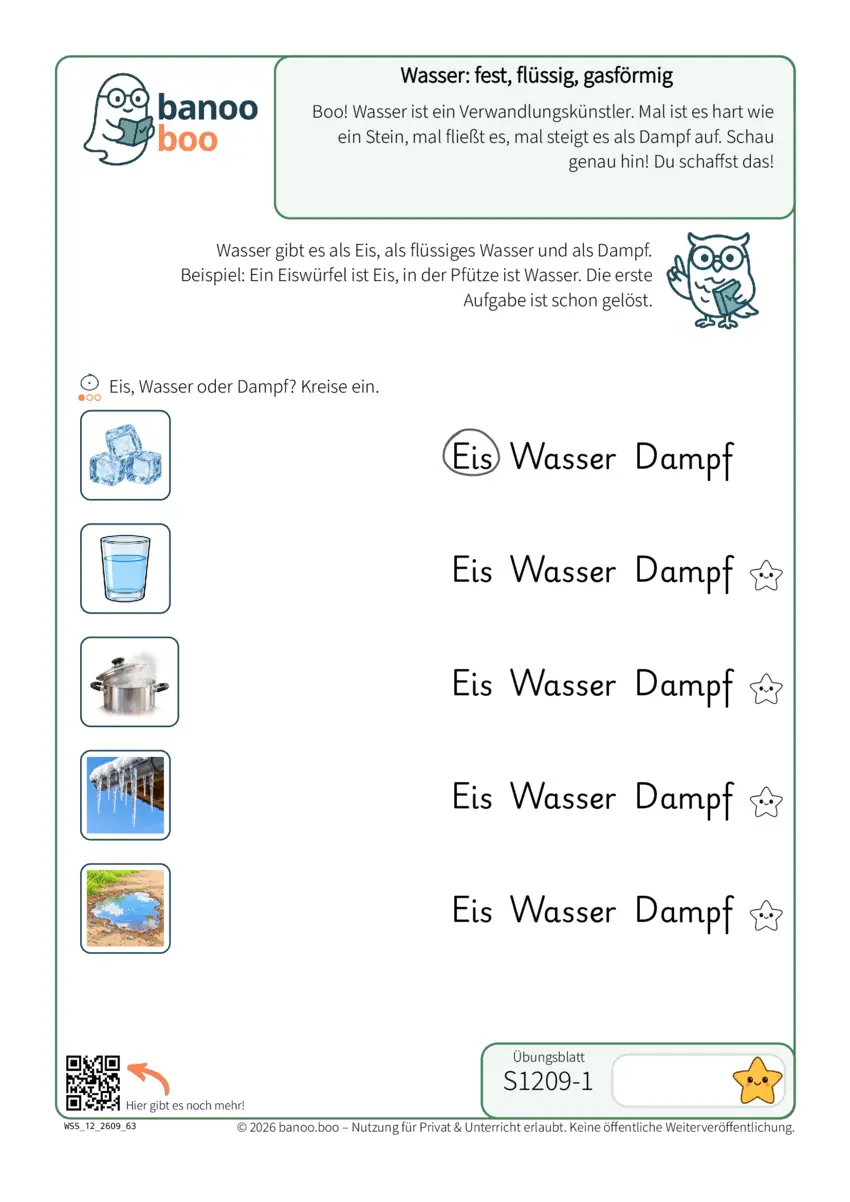 Vorschau: Wasser: fest, flüssig, gasförmig