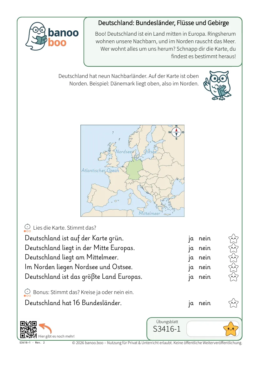 Deutschland: Bundesländer, Flüsse und Gebirge – Vorschau