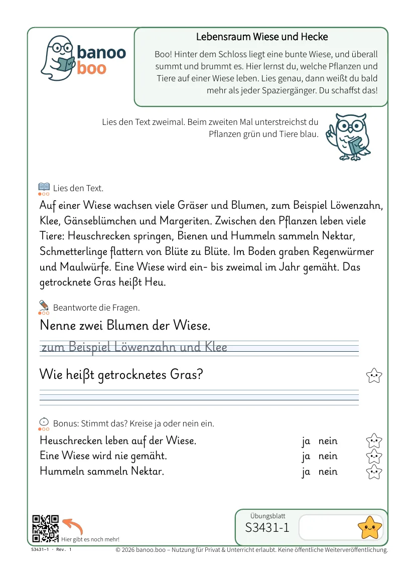 Lebensraum Wiese und Hecke – Vorschau
