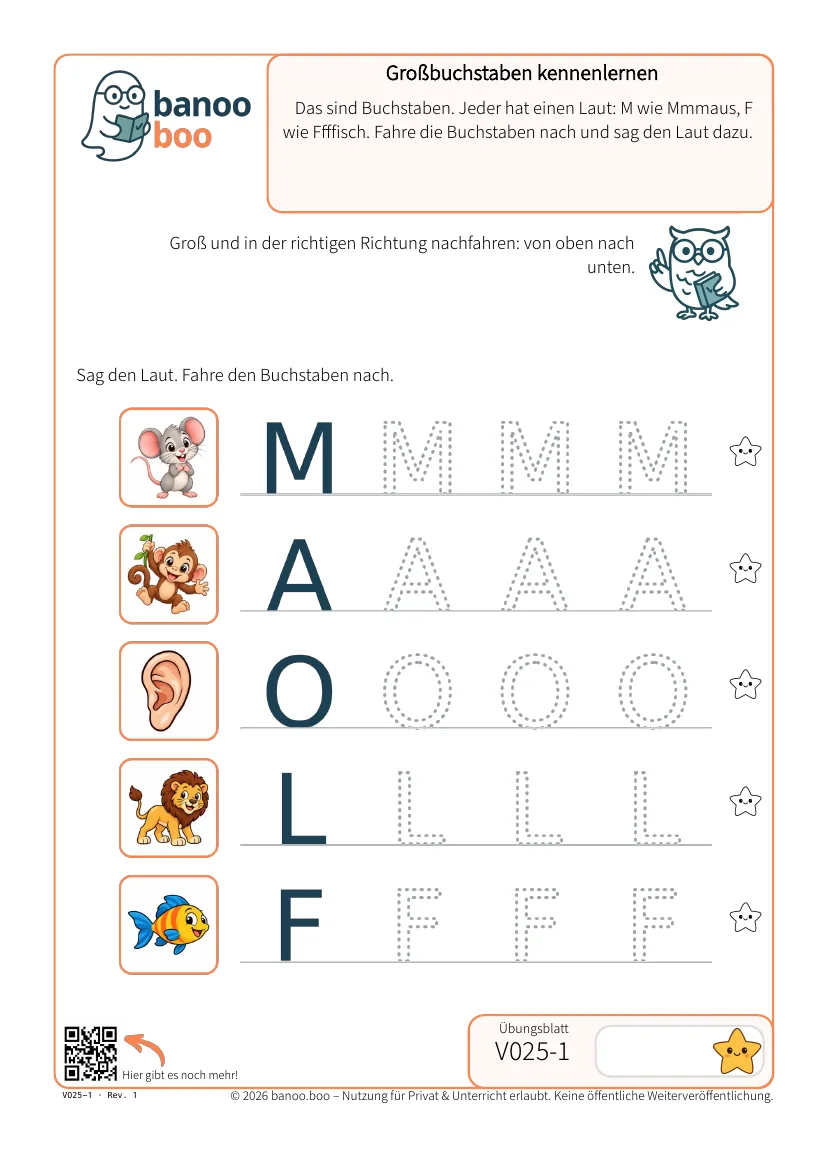 Großbuchstaben kennenlernen – Vorschau