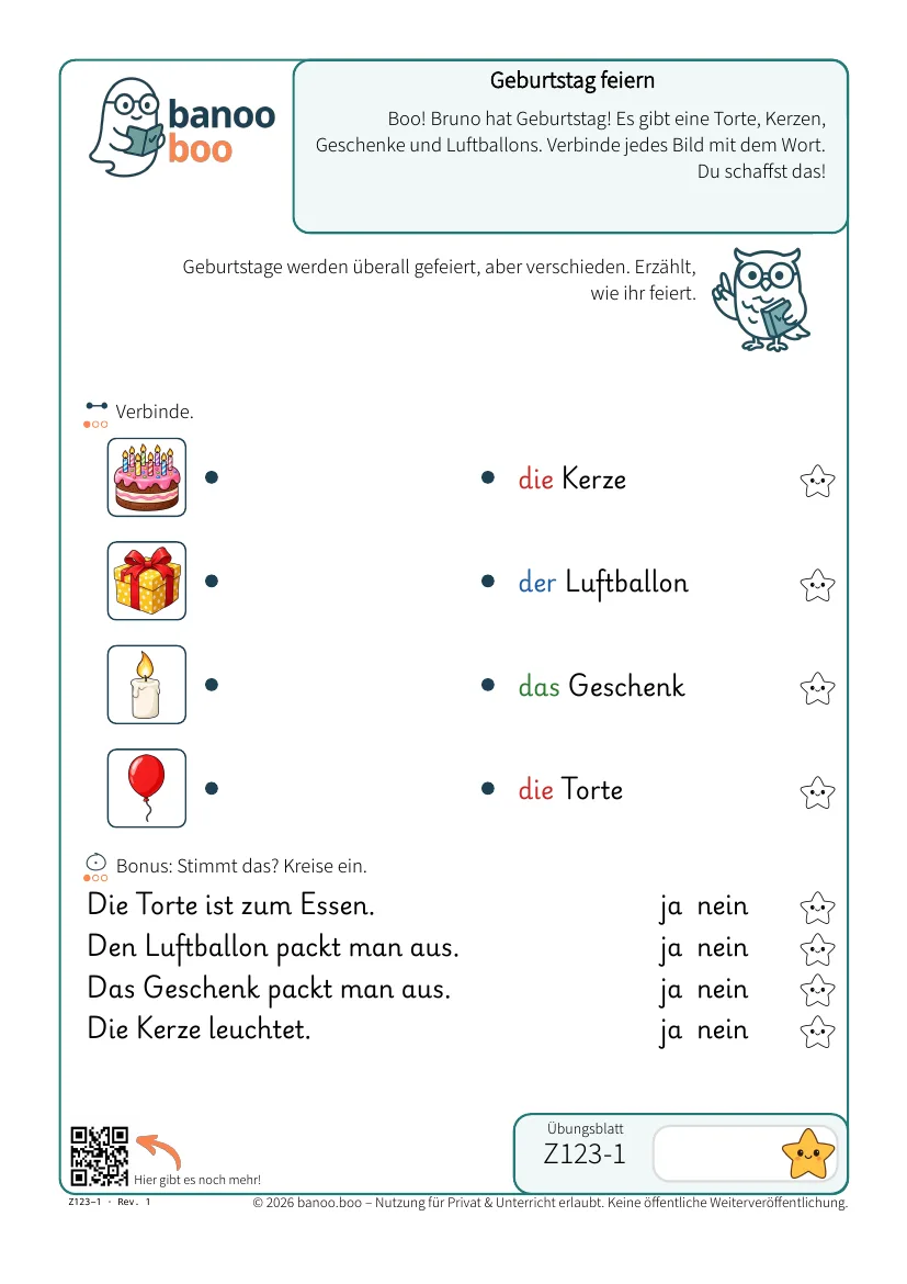 Geburtstag feiern – Vorschau