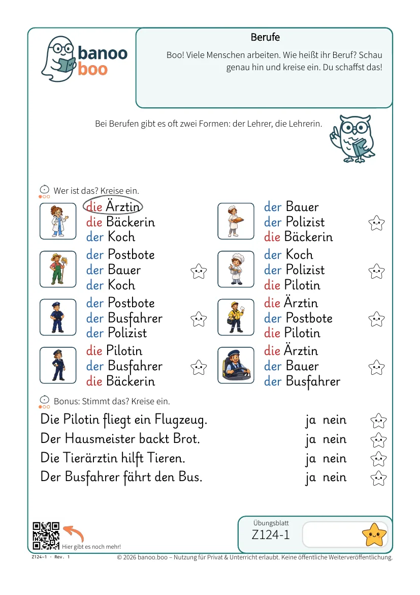 Berufe – Vorschau