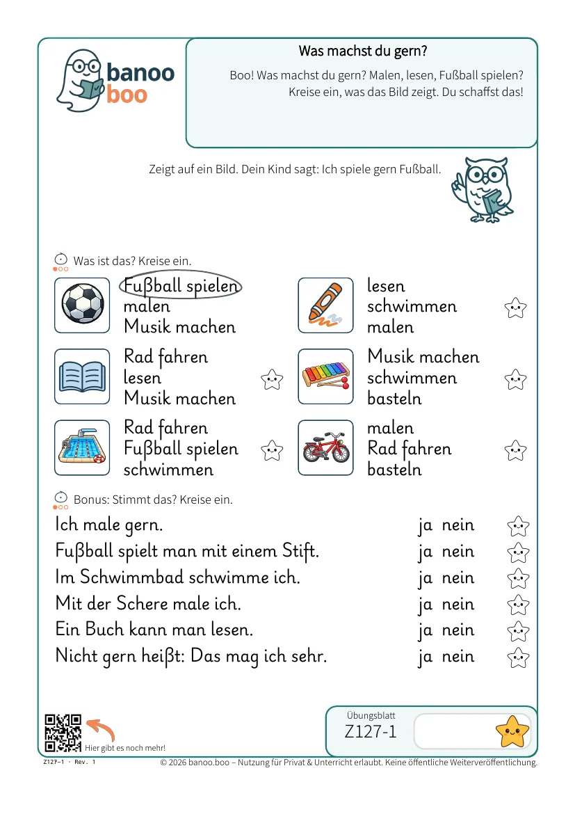 Vorschau: Was machst du gern?