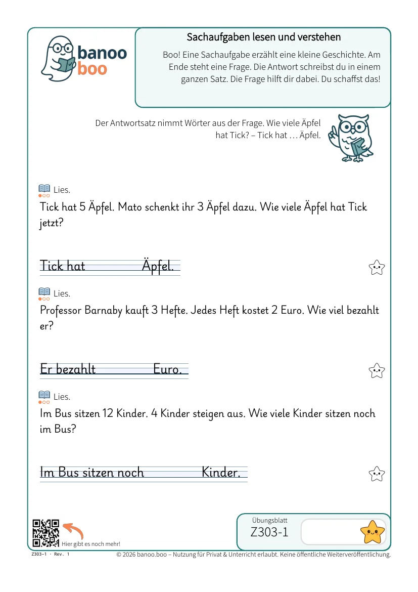Vorschau: Sachaufgaben lesen und verstehen